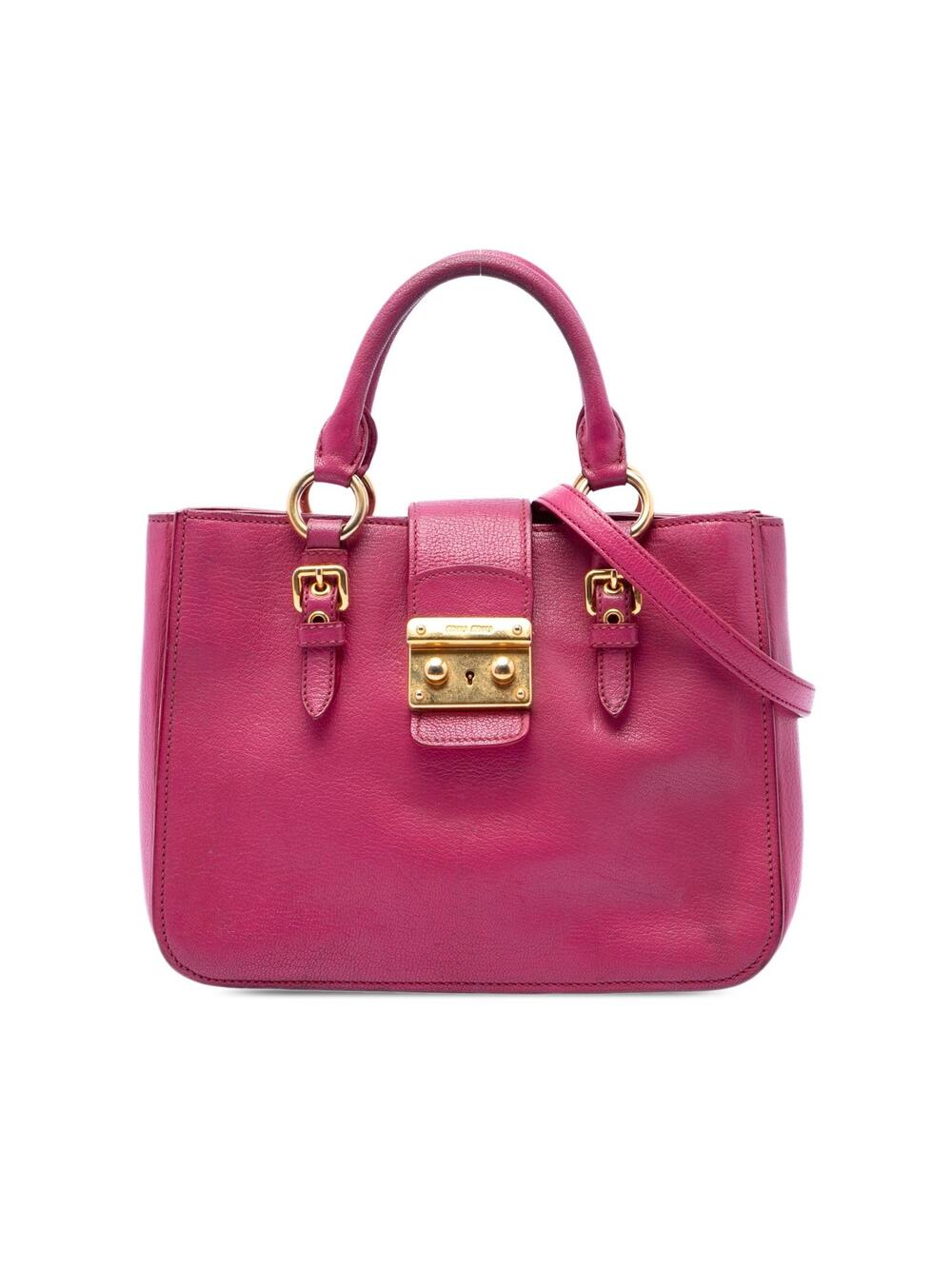 Miu Goatskin Madras Satchel #358240M47B